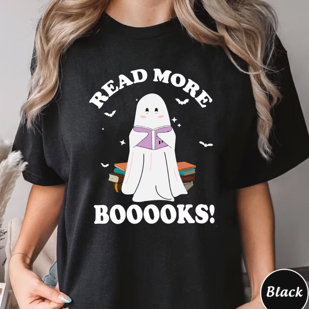 2Read More Booooks Shirt, Book Lovers Shirt, Ghost Book Shirt, Spooky Season